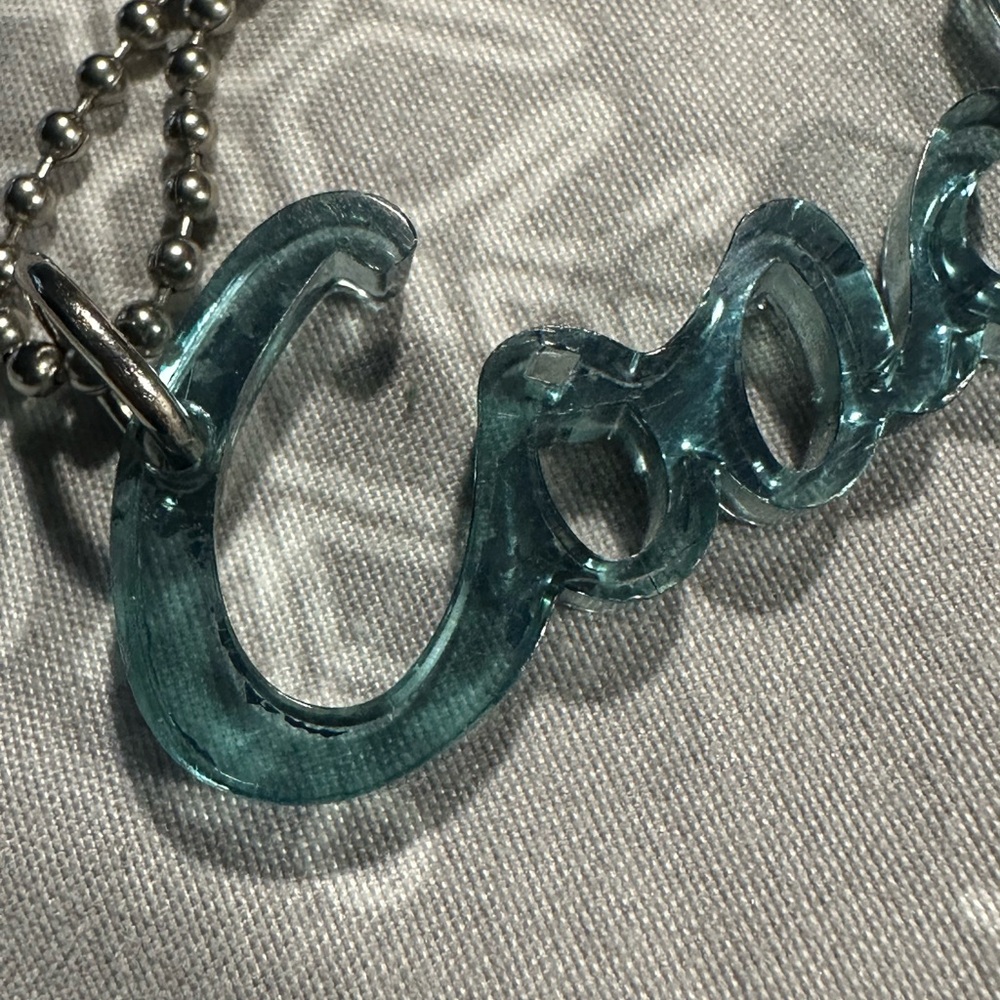 Coach Teal Acrilic Keychain Tag - Picture 4 of 11